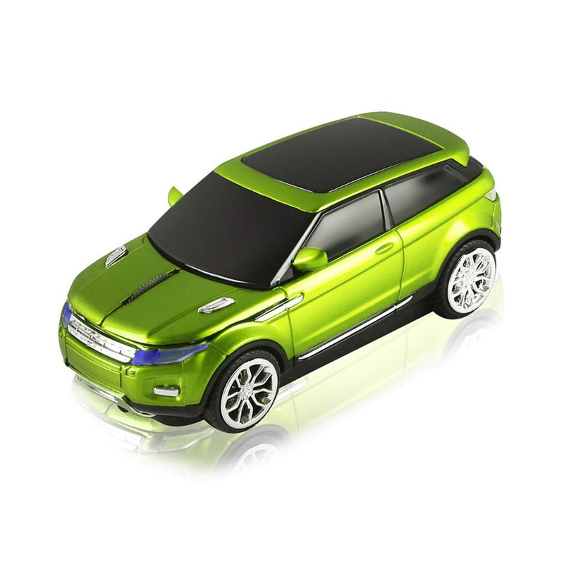 CHUYI Cool Sports Car Shape Wireless Optical Mouse 1600 DPI Cordless Office School Mice with USB Receiver for PC Computer Laptop (Green-1 Pack) - Image 1